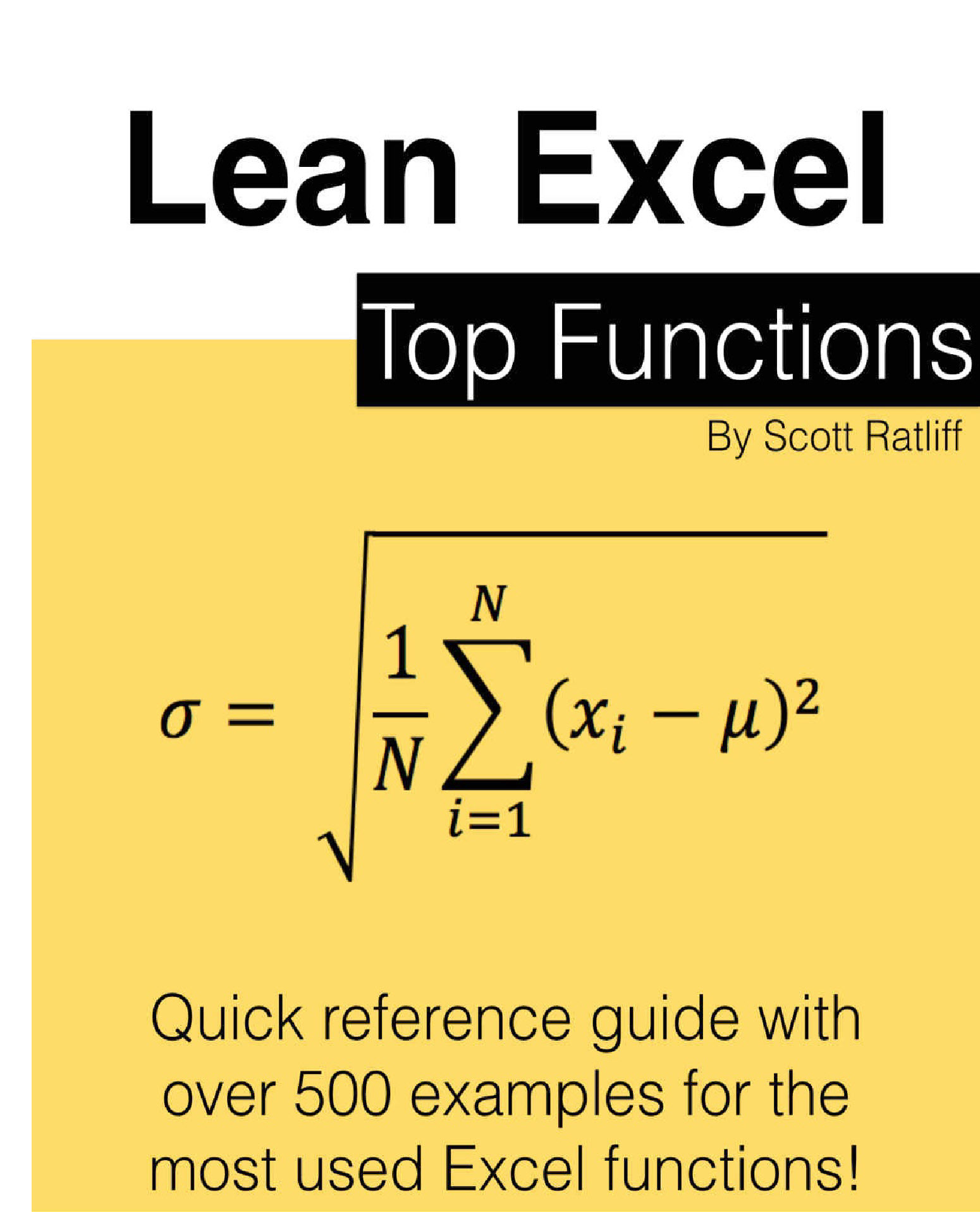 Learn Excel Top Functions Quick Reference Guide with 500 Examples