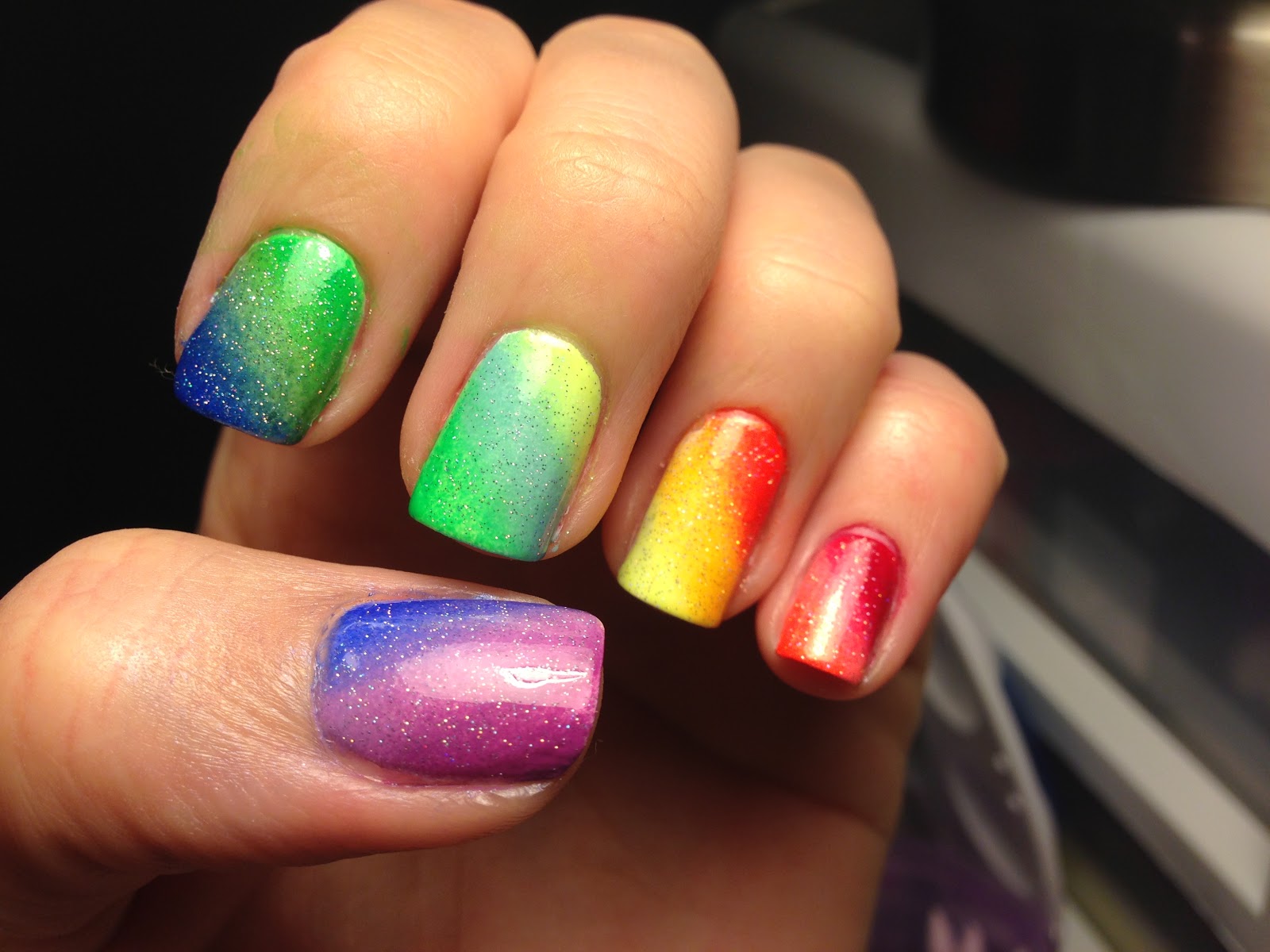 Queen Nail Designs: Rainbow Butterfly Mani