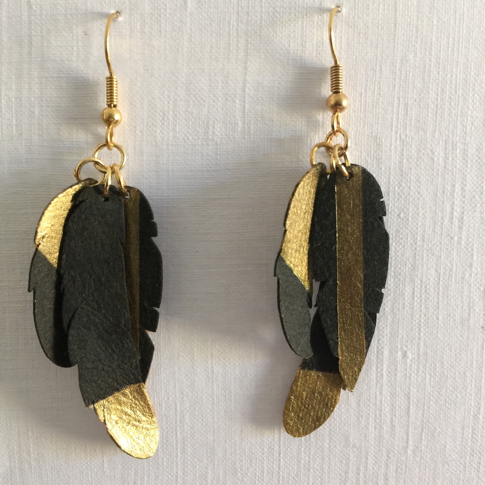 Silhouette UK Faux Leather Feather Earrings