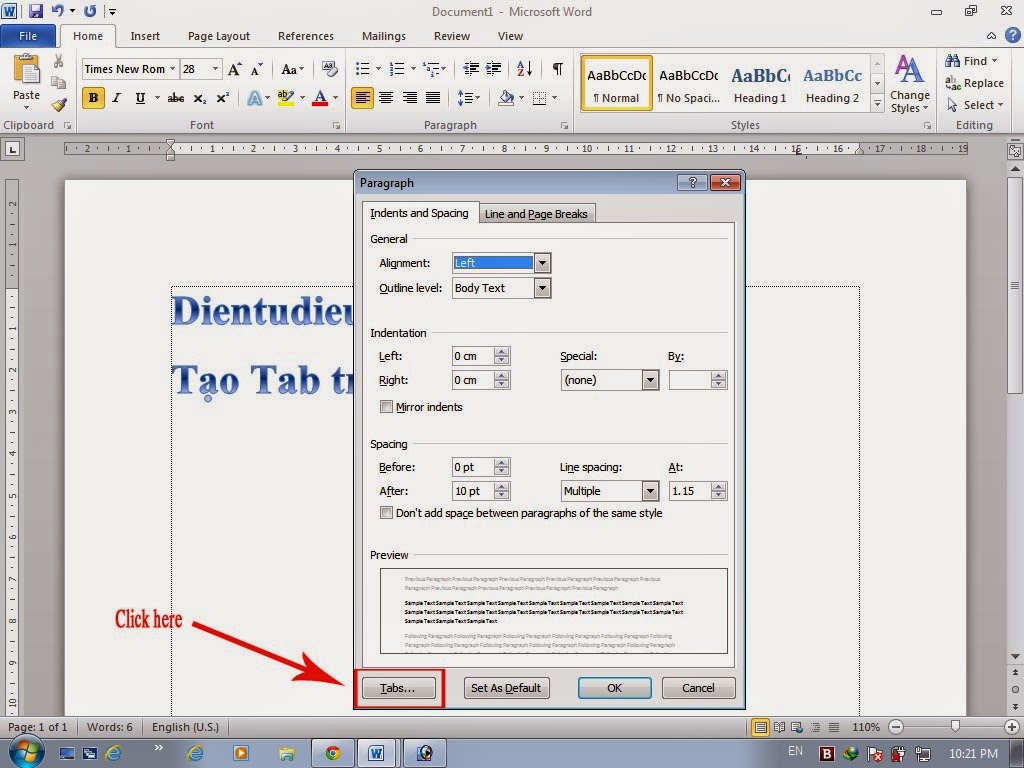 Insert Tab In Microsoft office Word 2010 « dientublog