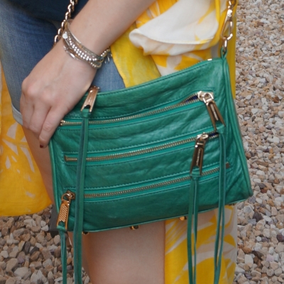 Rebecca Minkoff emerald green mini 5-zip rocker bag | awayfromtheblue