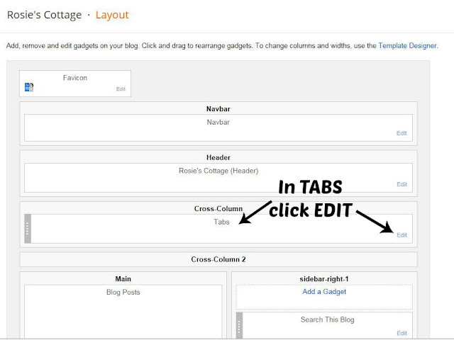 Rosie's Cottage: Blogging 101: Adding Tabs to Blogger