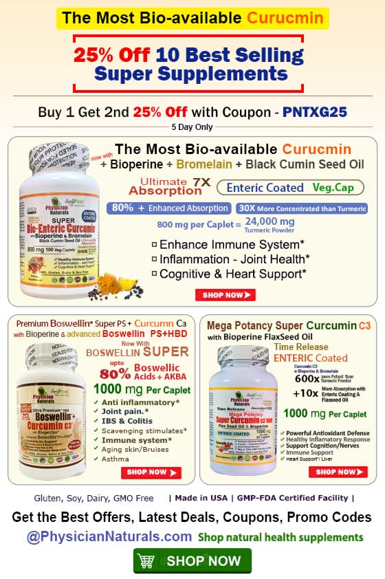 25% Off Best Selling Turmeric Curcumin Supplements