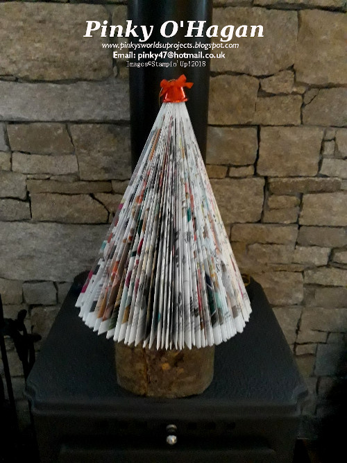 Pinky's World Stamping Projects Magazine Fold Christmas Tree