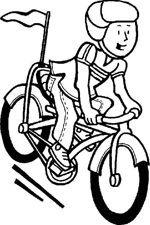 Printable Coloring Pages Kid And Bicycle Coloring Pages