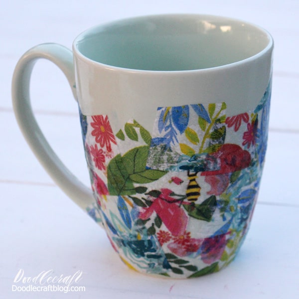 Mod Podge Napkin Mug Handmade Gift Idea!