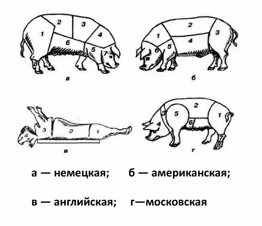 Разделка свиньи в разных странах мира