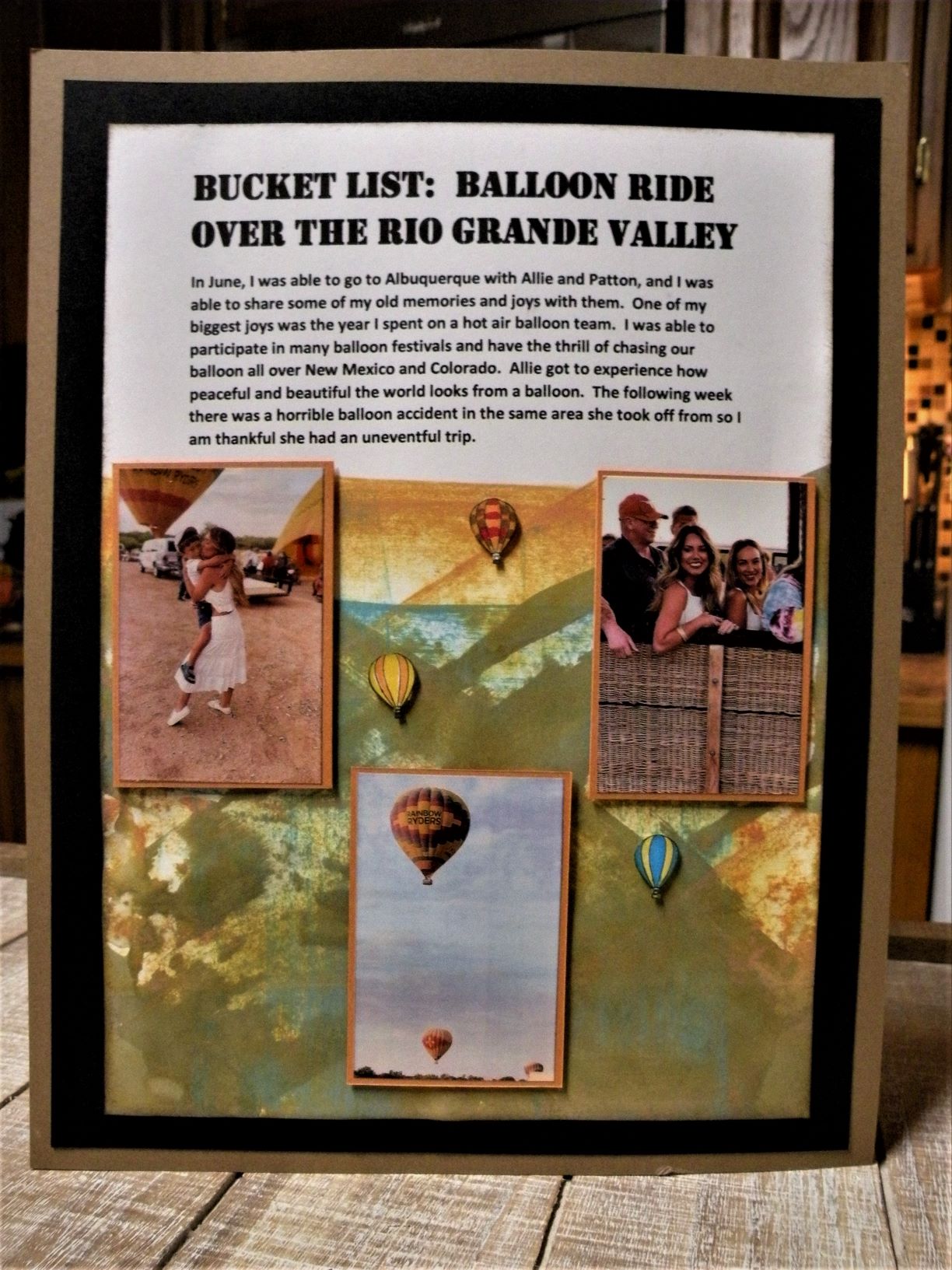 DRS Designs Rubber Stamps Bucket List Hot Air Balloon