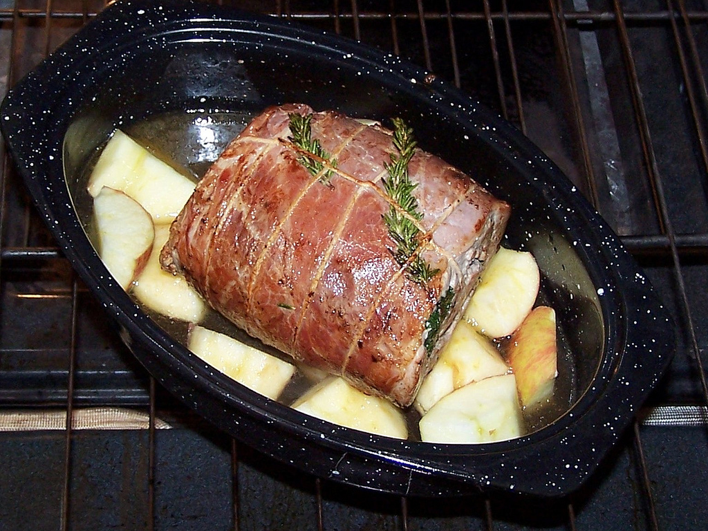 OllaPodrida ProsciuttoWrapped Pork Loin with Roasted Apples