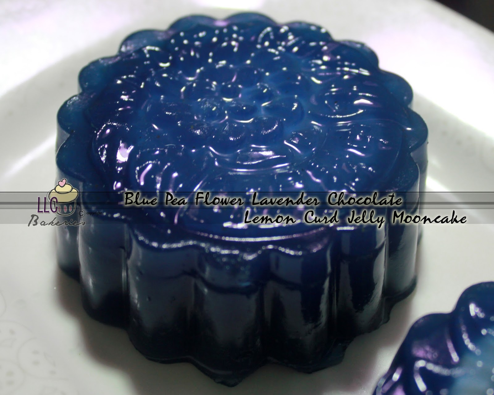 LLC Bakeries Blue Pea Flower Lavender Chocolate Lemon Curd Jelly Mooncake
