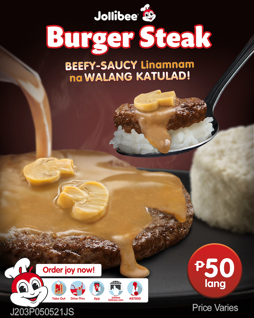 Lemon GreenTea Jollibee Burger Steak Beefysaucy na Walang Katulad