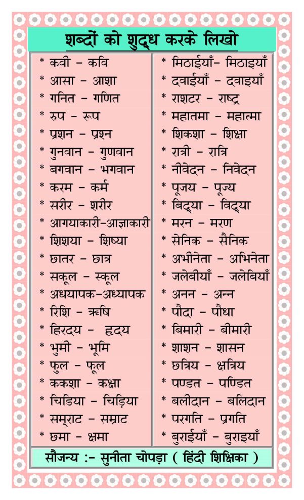 Hindi TLM and Chart by Sunita Chopra (Hindi Mistress) टैक मास्टर