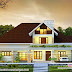 Sloping roof single floor house design with 4 bedroom