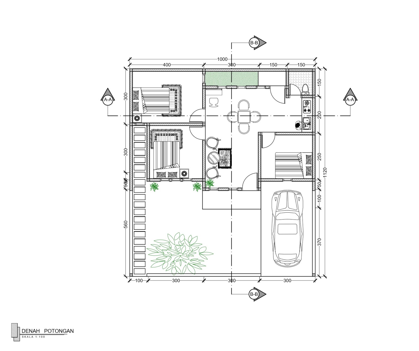 Gambar Denah Rumah Skala 1 1000 ~ gambar keren terbaik