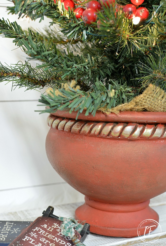 Clay Pot Repurposed Tree Stand