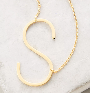 anthro initial necklace