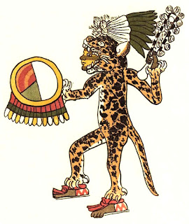 Aztek jaguar savaşçısı.