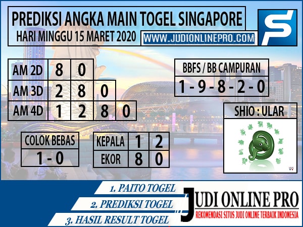 Prediksi Togel Singapura Minggu 15 Maret 2020 Prediksitogel Jp