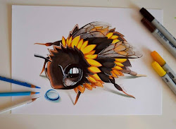 bumblebee drawings animal lighane colored fantasy lil marker copic drawing deviantart bee traditional bumble artstation designstack adorable cat series really
