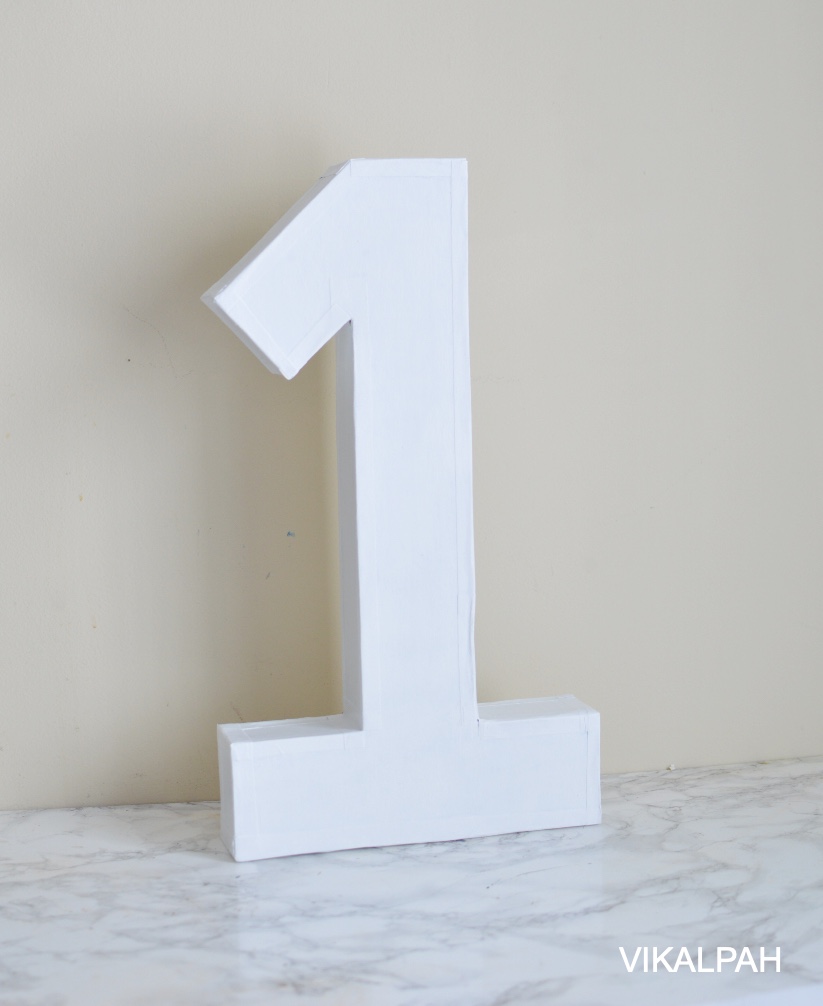 Vikalpah DIY Cardboard Number 1 for first birthday