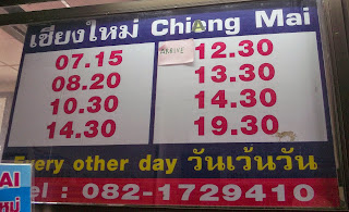 Sukhothai to Chiang Mai bus schedule