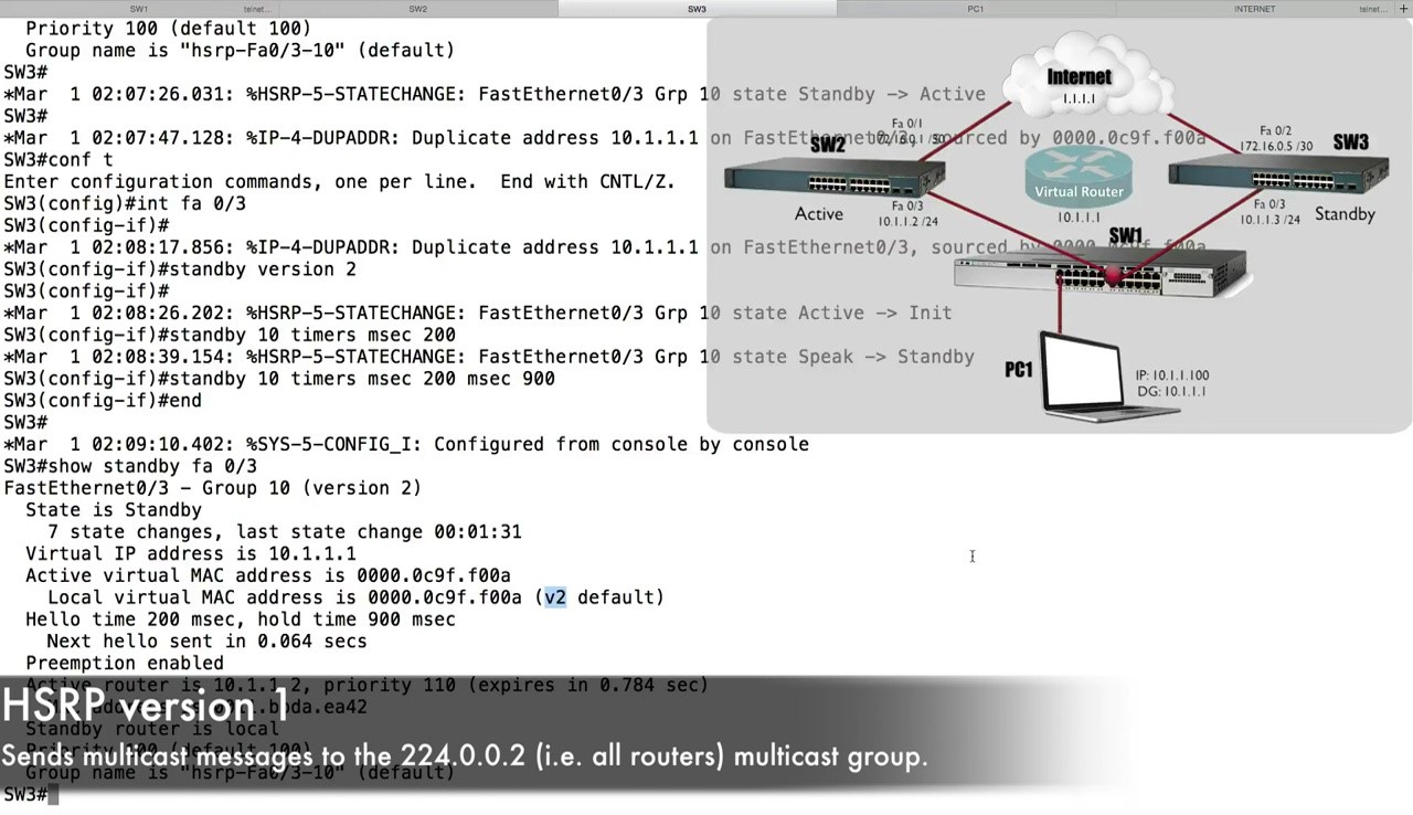 HSRP Configuration Best Cisco CCNA CCNP and Linux/CentOS PDF Notes