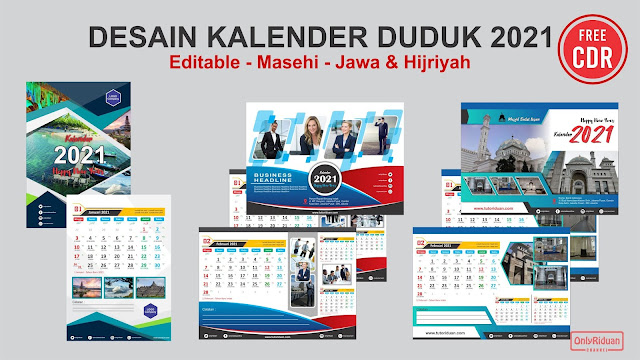 3 Desain Kalender Duduk 2021 dengan CorelDraw (Free CDR) - TUTORiduan.com