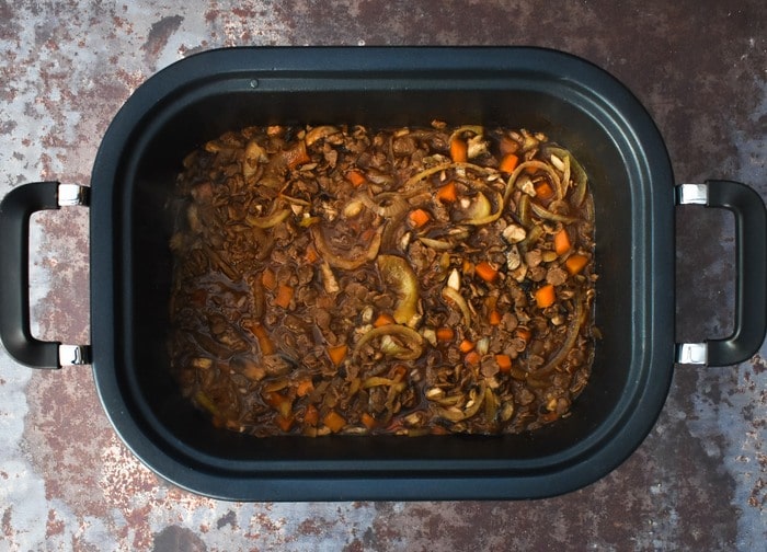 Slow Cooker Vegan Savoury Mince Tinned Tomatoes