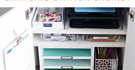 Iheart Organizing Family Charging Station Cabinet