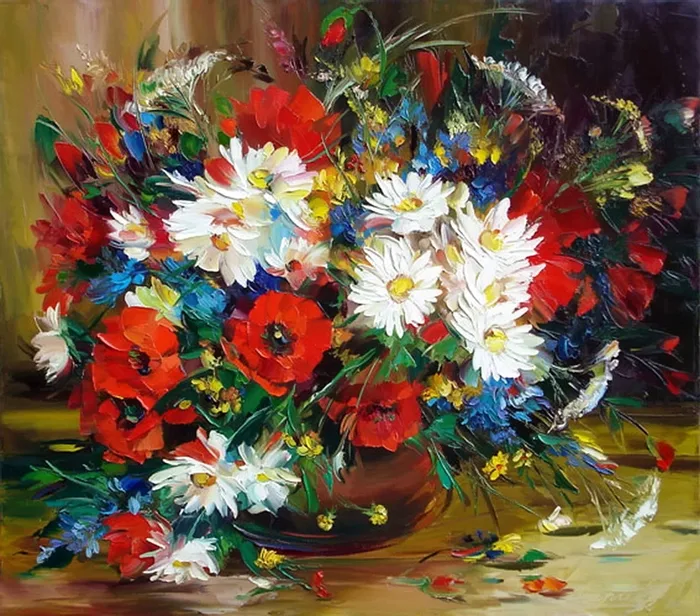 Александр Сергеев - Alexander Sergeev 1968 | Russian Still life painter | Knife painting