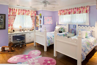 Màu tím nhạt cũng là màu được ưa chuộng trang trí nội thất cho phòng ngủ bé gái