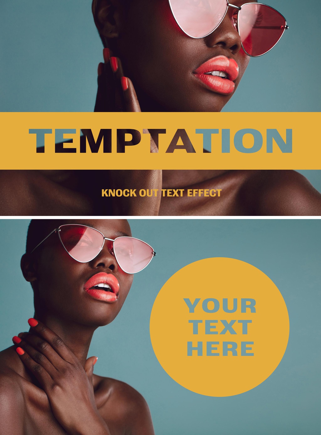 Knock Out Text Effect Mockup (PSD) - Ngcloudy.com