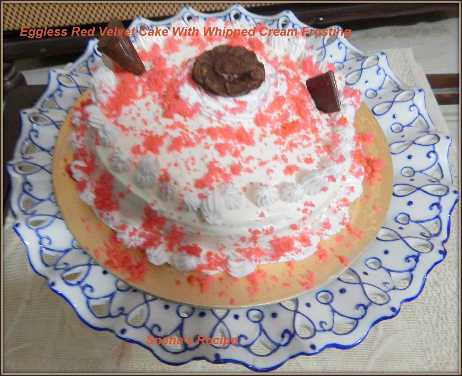 Eggless Red Velvet Cake With Whipped Cream FrostingFantasticalFood Sneha's Recipe