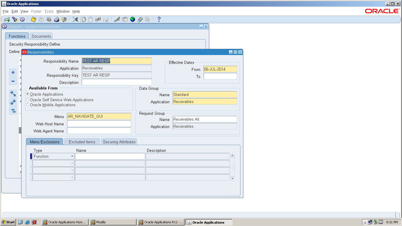 please correct the receivable account assignment in oracle apps