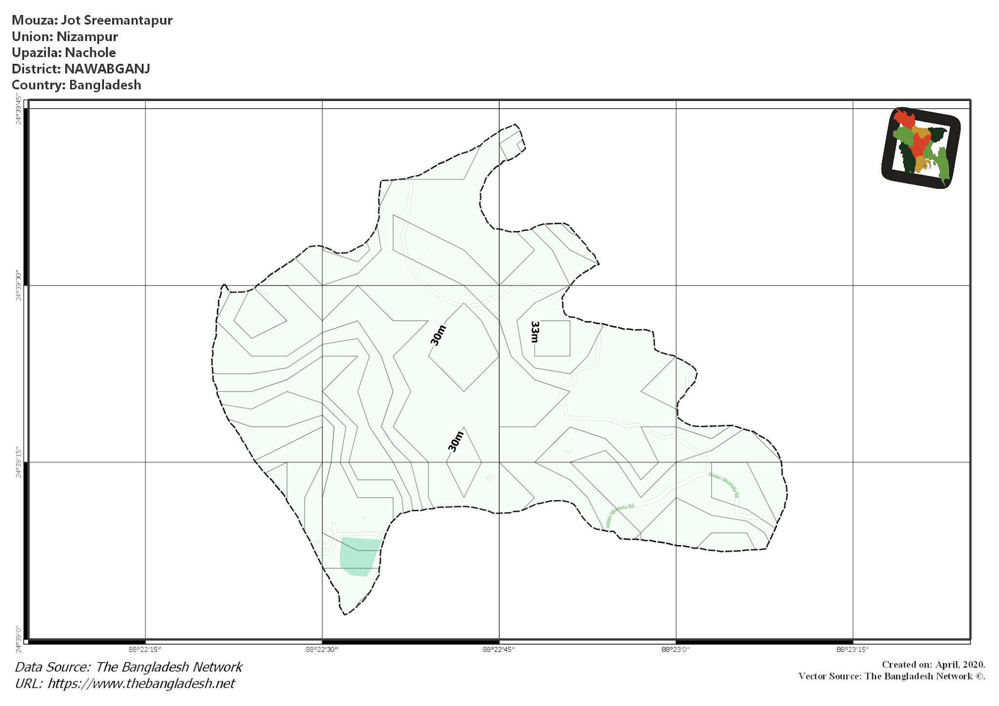 Map of Jot Sreemantapur Mouza of Nachole Upazila, NAWABGANJ Map of Jot Sreemantapur Mouza of Nachole Upazila, NAWABGANJ, Bangladesh.