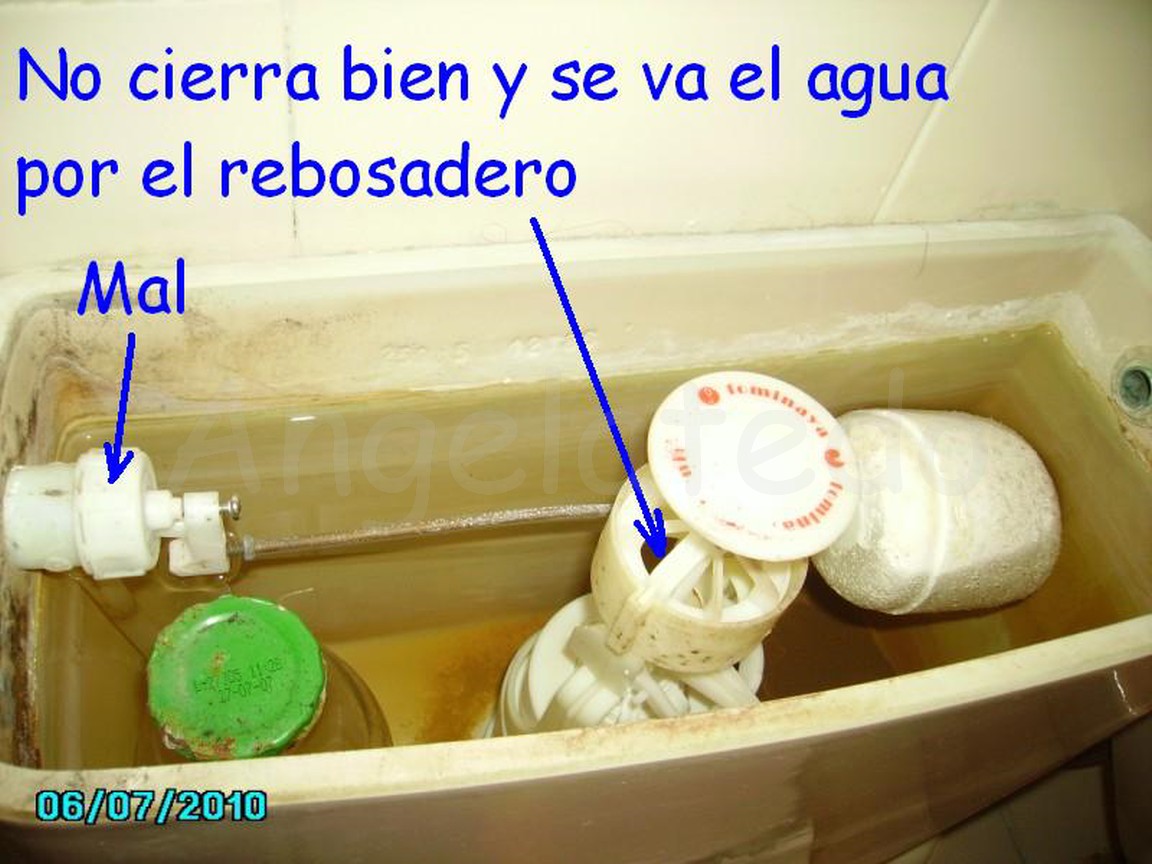 Reparación fuga de agua en cisterna, el flotador no cierra bien