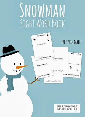 Snowman Themed Sight Word Book from The Educators' Spin On it 