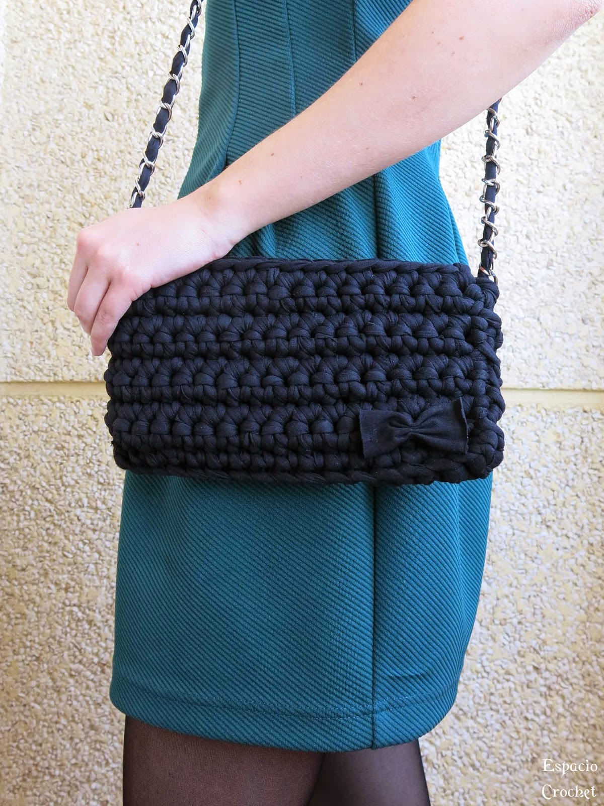Bolsa Tejida De Trapillo A Crochet Carteras Tejidas Bolsos De
