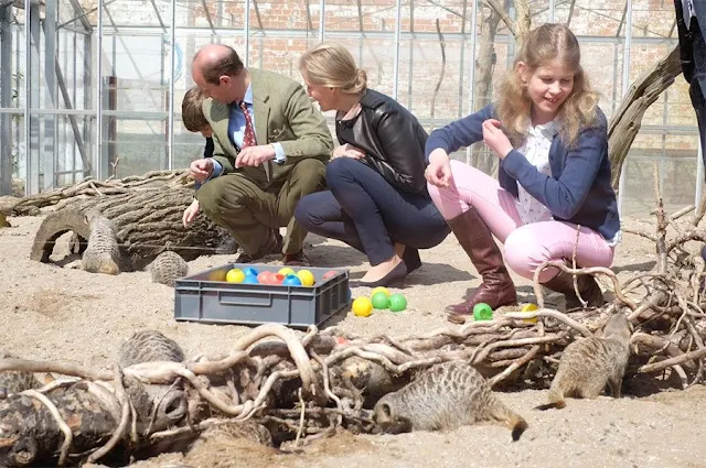 Prince Edward, Earl of Wessex, Sophie, Countess of Wessex, Lady Louise Windsor and James, Viscount Severn visit Bristol Zoo