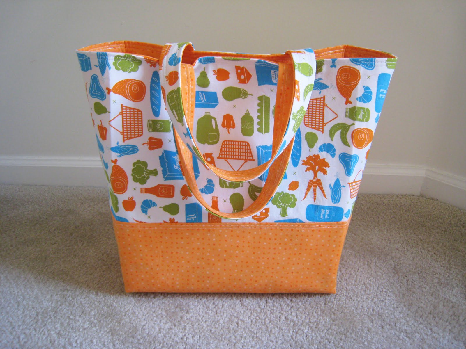 Sweet Crafty Lady cute grocery tote bag