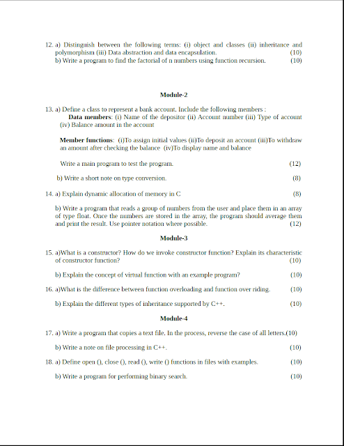 Kerala University B Tech Object Oriented Programming ( E ) 2016 ...