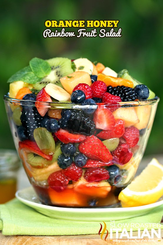 Orange Honey Rainbow Fruit Salad #fruit #salad #recipe @SlowRoasted