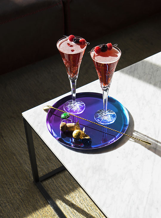 Gastronomista Berry Ginger Champagne Cocktail