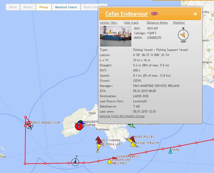 Through the Gaps! Newlyn Fishing News Cefas Endeavour at work