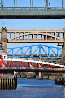 A section of 5 of the bridges crossing the Tyne at Newcastle