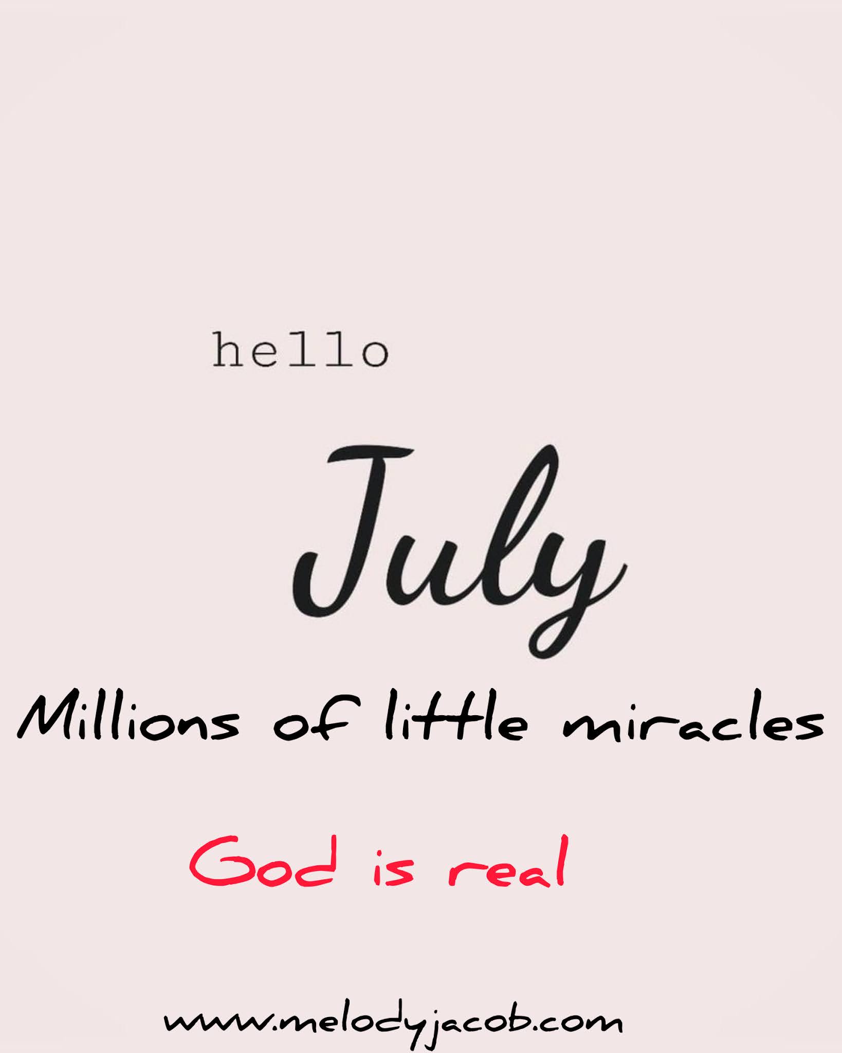 Happy New month ; Cheers to a million little Miracles in my life