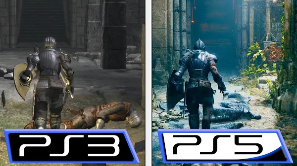 شاهد مقارنة الرسومات للعبة Demon's Souls بين جهاز PS3 و PS5 