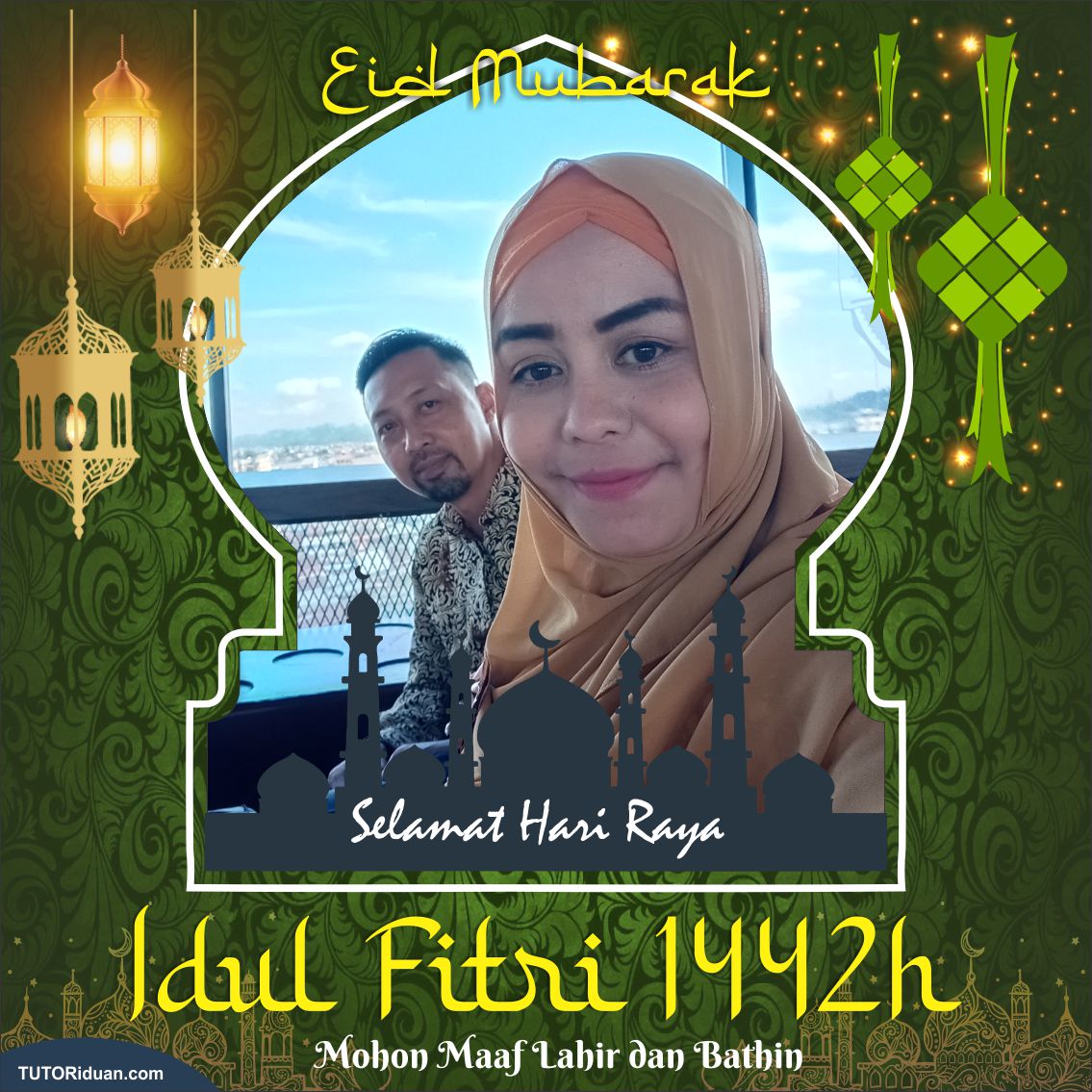 Desain Twibbon Idul Fitri 1442 H Siap EDIT Format CorelDraw (Free CDR