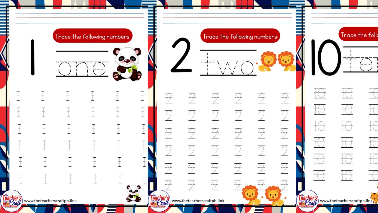 Numbers 1-10 Tracing Activity Sheets - The Teachers Craft PH