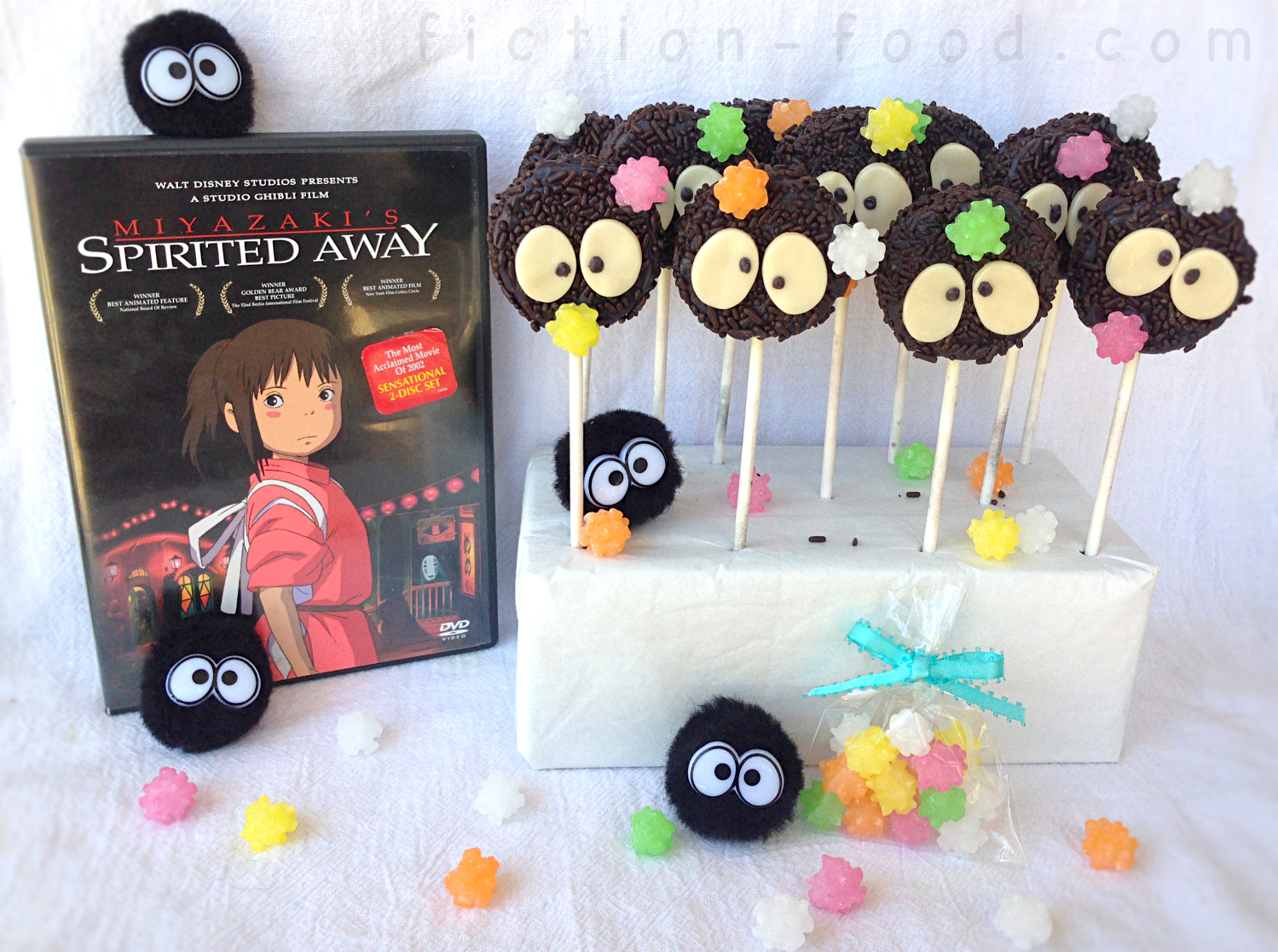 Fiction-Food Café: Soot Sprite Cookie Pops | Spirited Away & Totoro